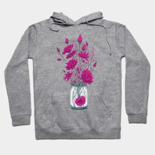 Fuchsia Flowers in a Mason Jar Hoodie